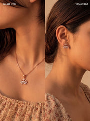 Princess crystal silver pendant set for women