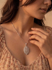 Ayushi silver pendant set for women