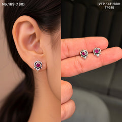 Royal rose silver stud