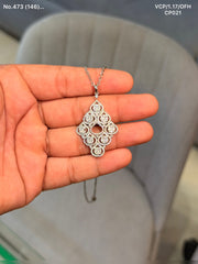 Monarch Diamond Slab silver chain pendant