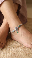 Ethnic Charm Jaipur Silver Anklets for Women