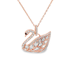 Celestial swan silver chain pendant
