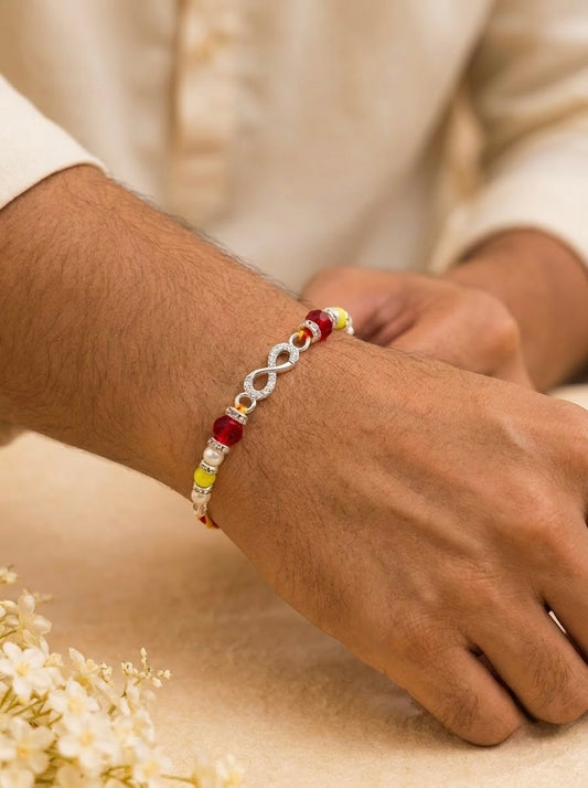 Infinity silver Rakhi