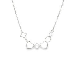 Geometric glow silver chain pendant