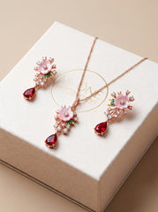 Royal blossom silver pendant set for women