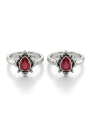 Cupid drop glow silver toerings for women