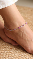 Silver Pink Blossom Silver Payal
