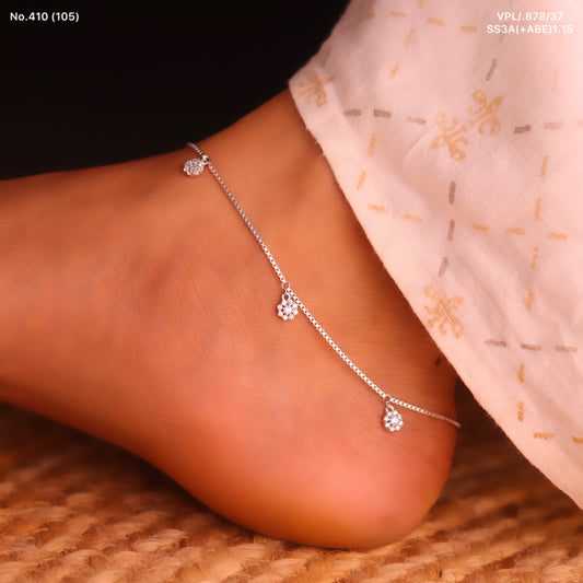Zivara Silver Payal for Women