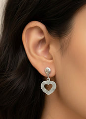 Cupid charm silver earrings