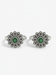 Meadow gem silver toerings for women