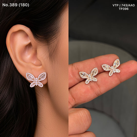 Crystal flutter silver stud