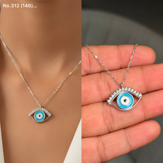 Oracle evil eye amulet silver chain pendant