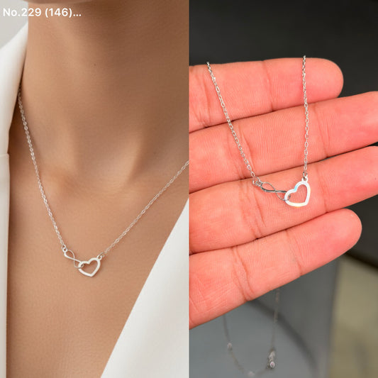 Heart of infinity silver chain pendant