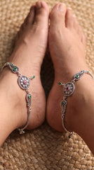 Ethnic Charm Jaipur Silver Anklets for Women