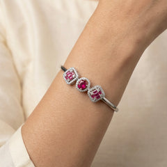 Ruby radiance silver kada for women