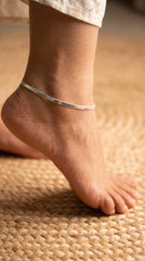 Snake silver payal for women