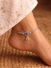 Floral breeze silver Payal for women