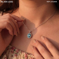 Blue majesty silver chain pendant