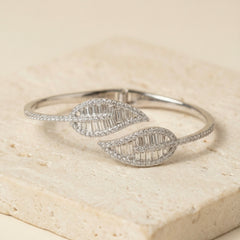 Royal leaf silver kada for women