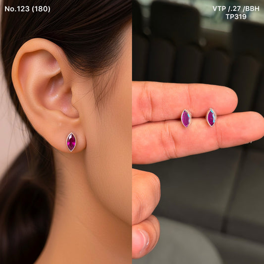 Regal violet drop silver stud