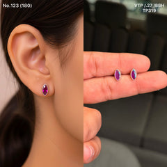 Regal violet drop silver stud