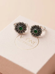 Meadow gem silver toerings for women