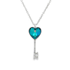 Mystic key silver chain pendant