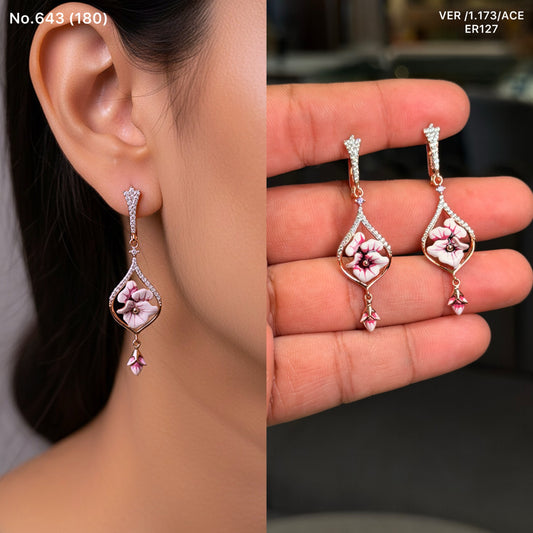 Floral melody silver earrings