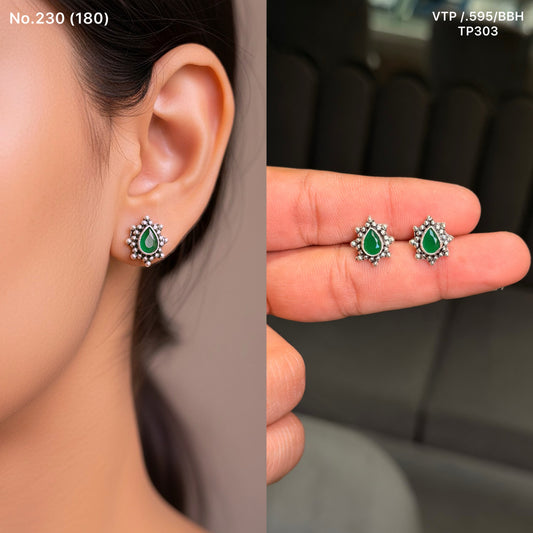 Bloom drop silver stud