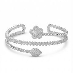 Bloom vibe silver kada for women