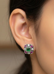 Chandni bloom silver stud