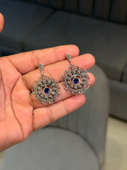 Blue horizon silver earrings