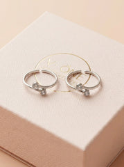White radiance silver toerings
