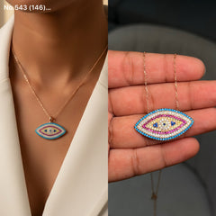 Chroma eye silver chain pendant