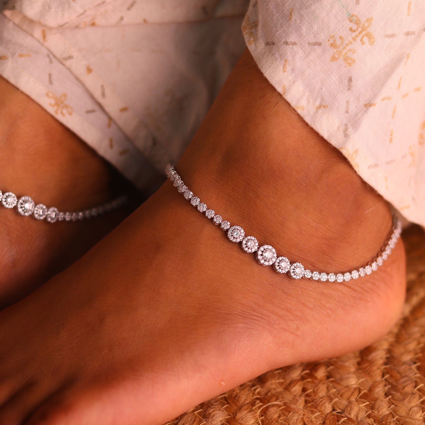 Luniva Silver Payal for Women