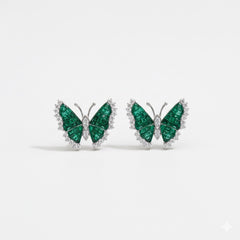 Evergreen butterfly silver stud