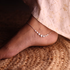 Celestial Bunches silver payal for women