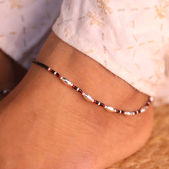 Ziya Colour Bliss Silver Payal for Women