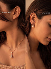 Mystic pearl silver pendant set for women