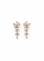 Crystal petal swing silver earrings