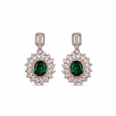 Olive shine silver earrings