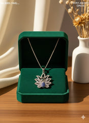 Pride of peacock silver chain pendant