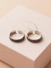 Ethnic elegance silver toerings for women