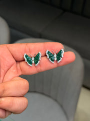 Evergreen butterfly silver stud