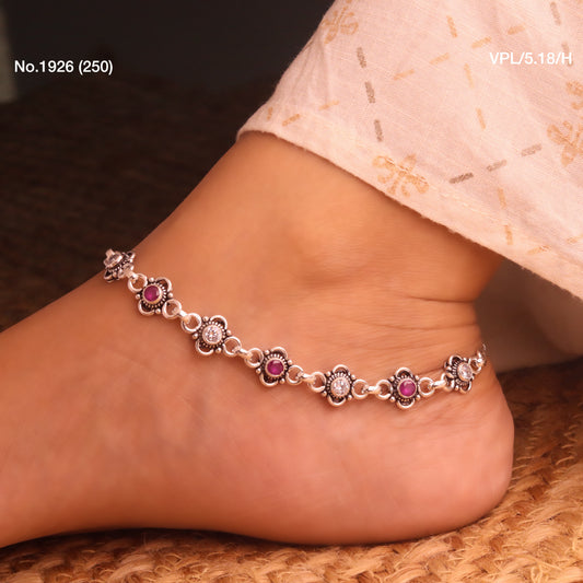 Silver empress heavy payal for women