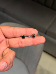 Luna black silver stud