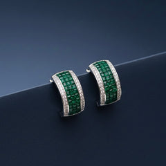 Green nova silver earrings