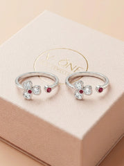 Charming blossom silver toerings for women