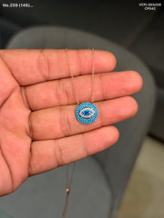 Zaria evil eye silver chain pendant