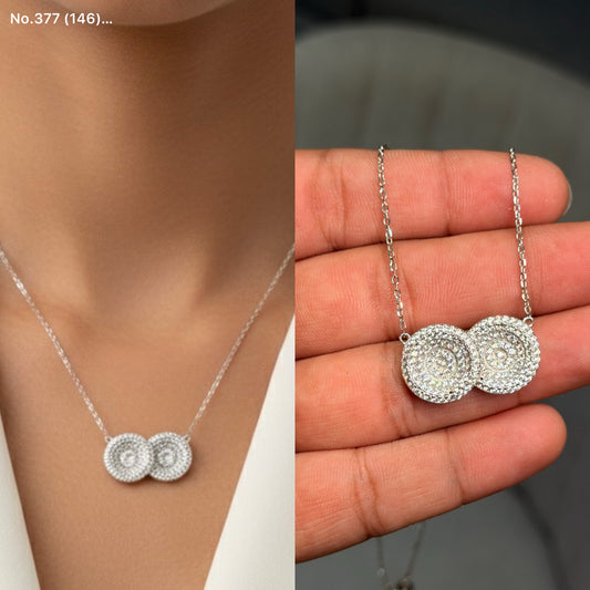 Infinity circles silver chain pendant